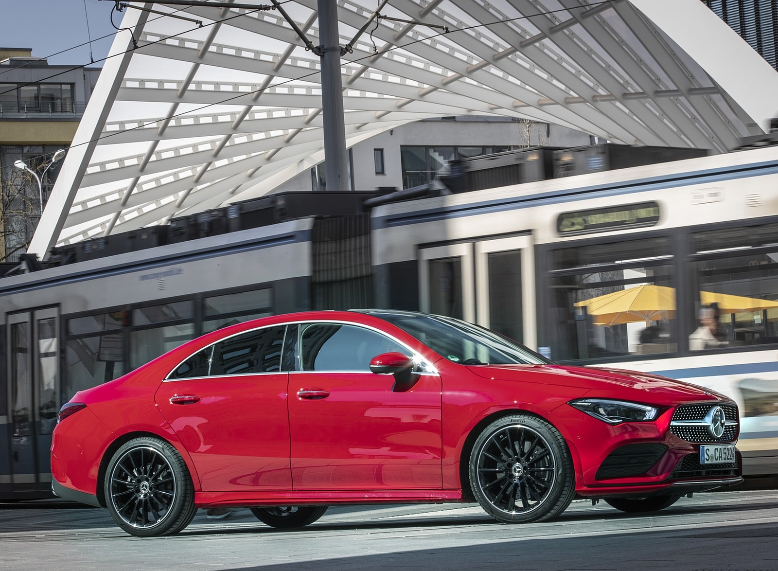 2020 Mercedes-Benz CLA 250 4MATIC Coupe AMG Line (Color: Jupiter Red) Side Wallpapers (12)
