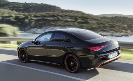 2020 Mercedes-Benz CLA 250 Coupe Edition Orange Art AMG Line (Color: Cosmos Black) Rear Three-Quarter Wallpapers 450x275 (93)
