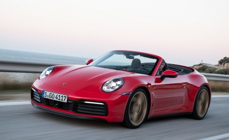2020 Porsche 911 Carrera 4S Cabriolet (Color: India Red) Front Three-Quarter Wallpapers 450x275 (61)