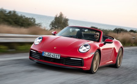2020 Porsche 911 Carrera 4S Cabriolet (Color: India Red) Front Three-Quarter Wallpapers 450x275 (48)