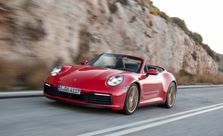 2020 Porsche 911 Carrera 4S Cabriolet (Color: India Red) Front Three-Quarter Wallpapers 450x275 (50)