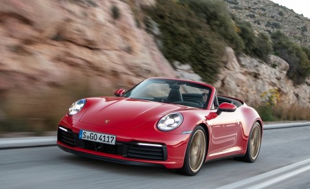 2020 Porsche 911 Carrera 4S Cabriolet (Color: India Red) Front Three-Quarter Wallpapers 450x275 (53)