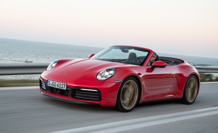 2020 Porsche 911 Carrera 4S Cabriolet (Color: India Red) Front Three-Quarter Wallpapers 450x275 (57)