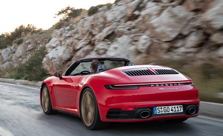 2020 Porsche 911 Carrera 4S Cabriolet (Color: India Red) Rear Three-Quarter Wallpapers 450x275 (60)