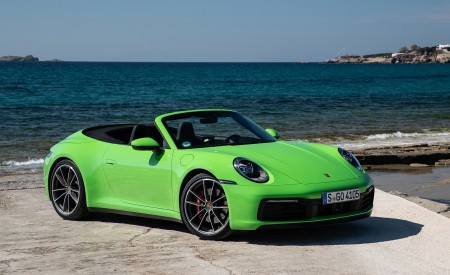 2020 Porsche 911 Carrera S Cabriolet (Color: Lizard Green) Front Three-Quarter Wallpapers 450x275 (22)
