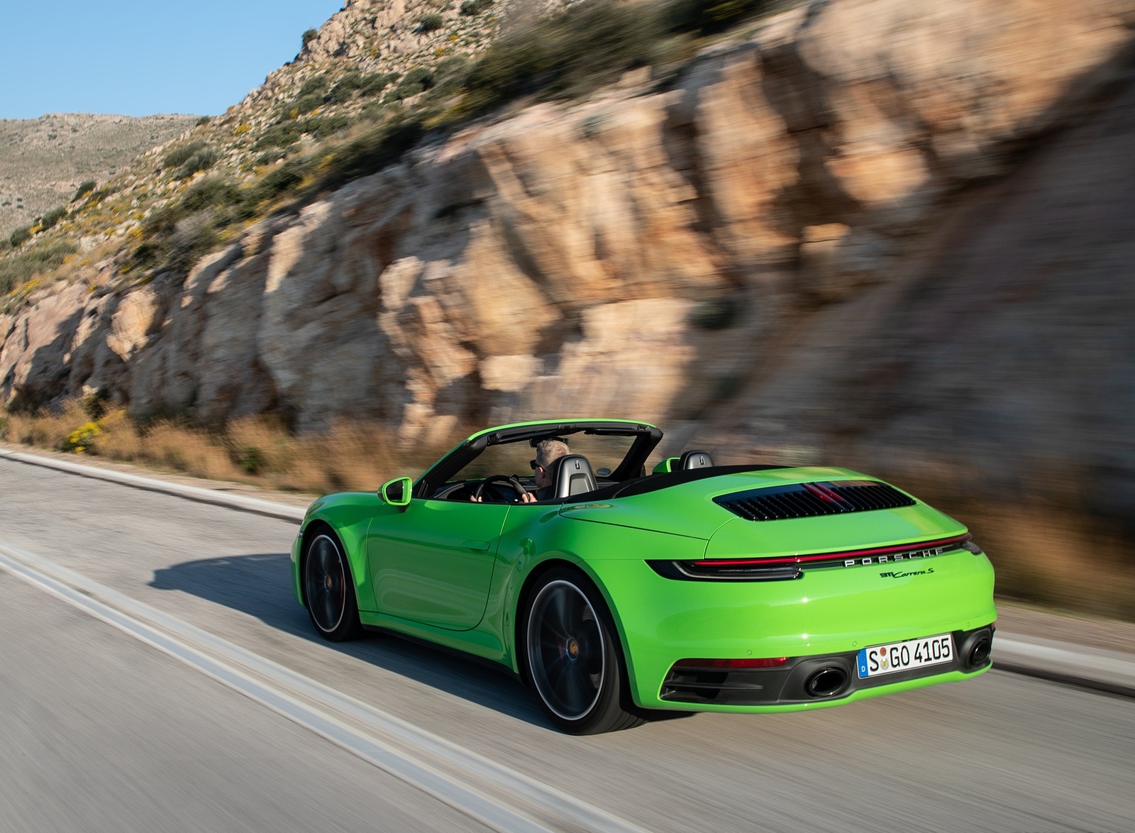 2020 Porsche 911 Carrera S Cabriolet (Color: Lizard Green) Rear Three-Quarter Wallpapers (12)
