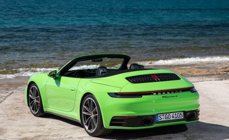 2020 Porsche 911 Carrera S Cabriolet (Color: Lizard Green) Rear Three-Quarter Wallpapers 450x275 (24)