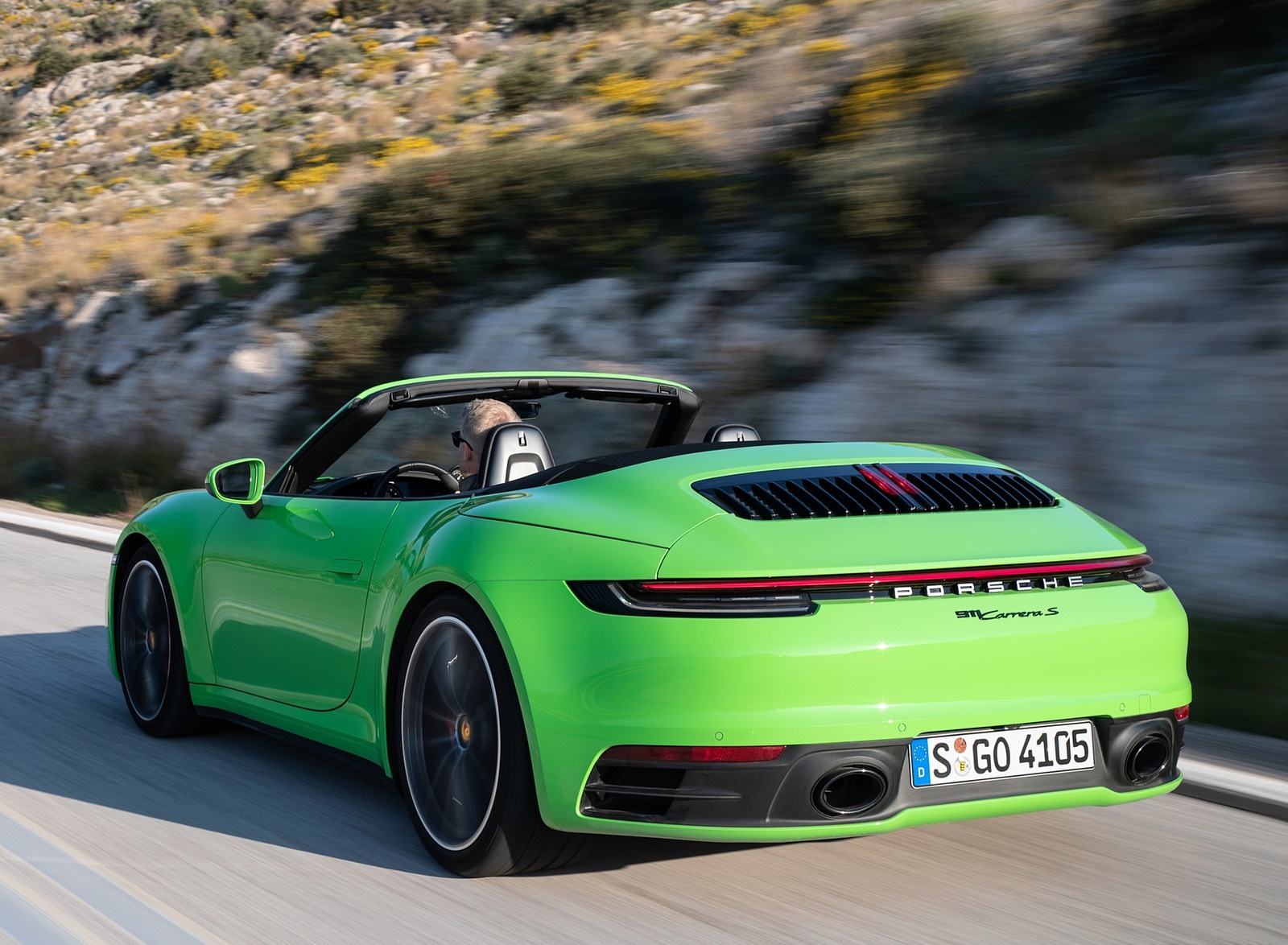 2020 Porsche 911 Carrera S Cabriolet (Color: Lizard Green) Rear Three-Quarter Wallpapers (13)