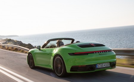 2020 Porsche 911 Carrera S Cabriolet (Color: Lizard Green) Rear Three-Quarter Wallpapers 450x275 (6)