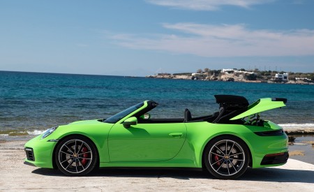 2020 Porsche 911 Carrera S Cabriolet (Color: Lizard Green) Side Wallpapers 450x275 (27)