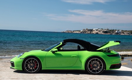 2020 Porsche 911 Carrera S Cabriolet (Color: Lizard Green) Side Wallpapers 450x275 (30)