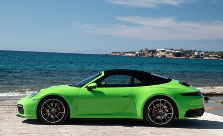 2020 Porsche 911 Carrera S Cabriolet (Color: Lizard Green) Side Wallpapers 450x275 (31)