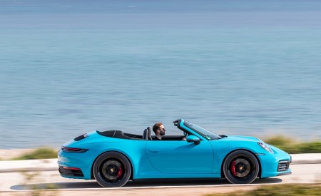 2020 Porsche 911 Carrera S Cabriolet (Color: Miami Blue) Side Wallpapers 450x275 (91)