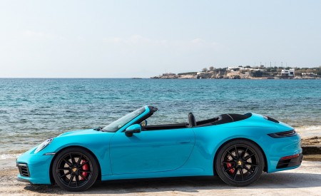 2020 Porsche 911 Carrera S Cabriolet (Color: Miami Blue) Side Wallpapers 450x275 (98)