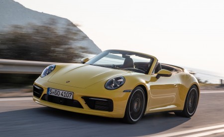 2020 Porsche 911 Carrera S Cabriolet (Color: Racing Yellow) Front Three-Quarter Wallpapers 450x275 (124)