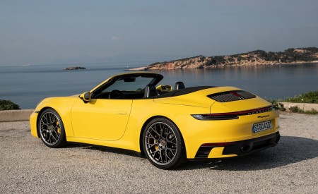 2020 Porsche 911 Carrera S Cabriolet (Color: Racing Yellow) Rear Three-Quarter Wallpapers 450x275 (157)