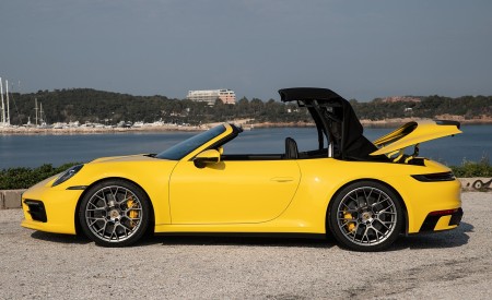 2020 Porsche 911 Carrera S Cabriolet (Color: Racing Yellow) Side Wallpapers 450x275 (160)