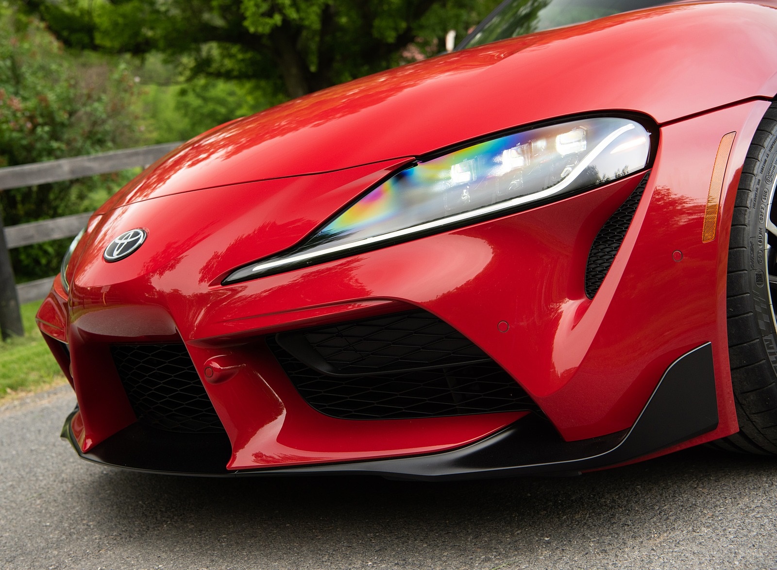 2020 Toyota Supra (Color: Renaissance Red) Headlight Wallpapers (15)