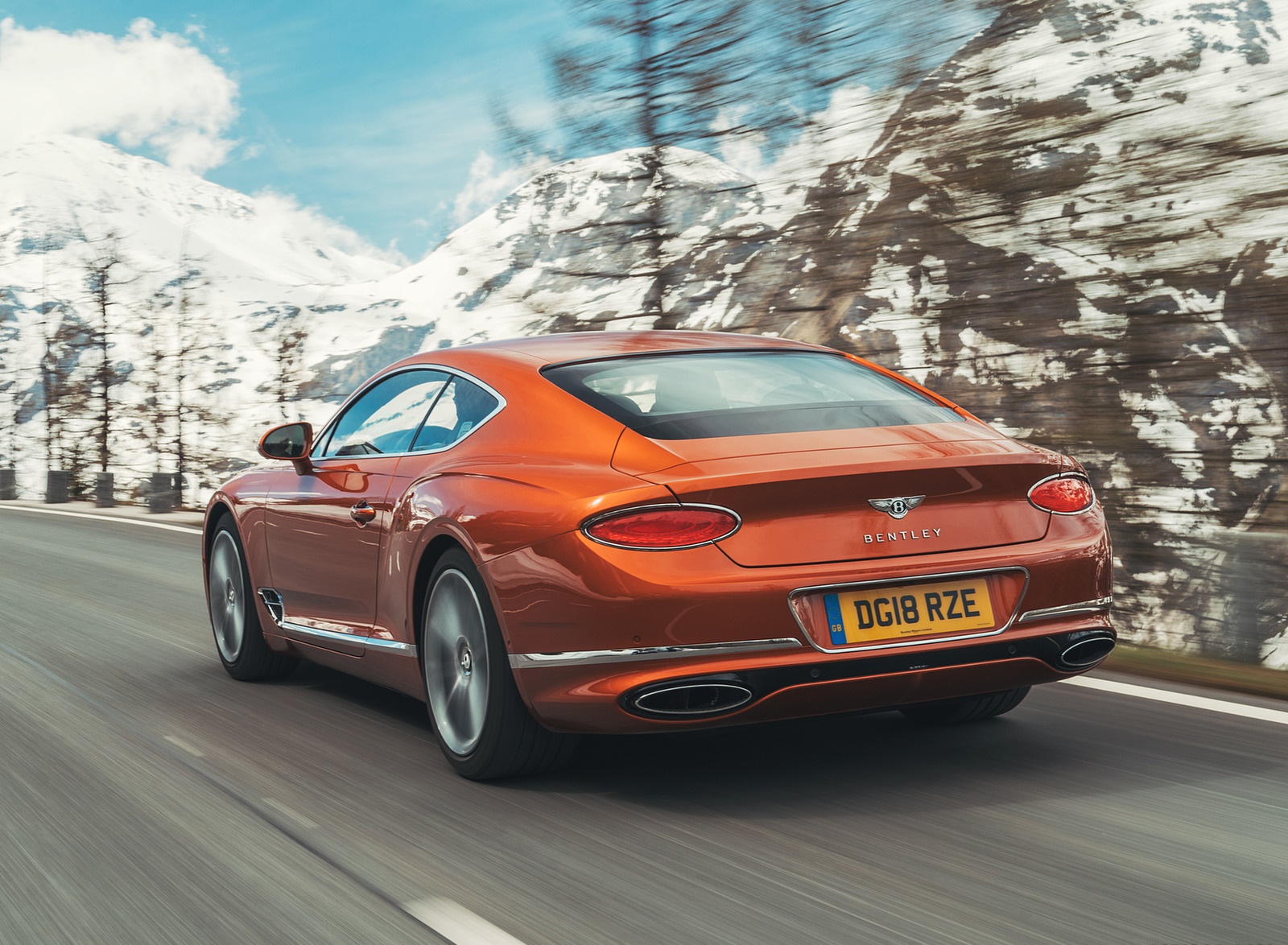 2018 Bentley Continental GT (Color: Orange Flame) Rear Three-Quarter Wallpapers (9)
