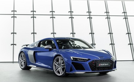 2019 Audi R8 (Color: Ascari Blue Metallic) Front Three-Quarter Wallpapers 450x275 (37)