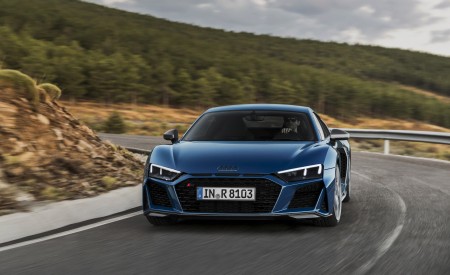 2019 Audi R8 Coupe (Color: Ascari Blue Metallic) Front Wallpapers 450x275 (1)