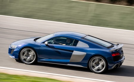 2019 Audi R8 V10 Coupe (Color: Ascari Blue Metallic) Side Wallpapers 450x275 (7)