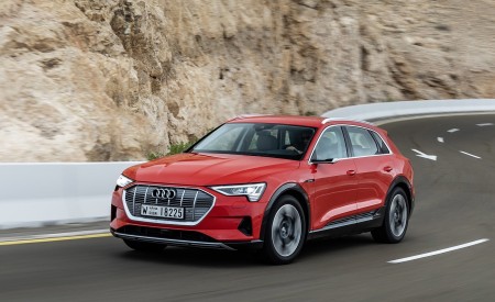 2019 Audi e-tron (Color: Catalunya Red) Front Three-Quarter Wallpapers 450x275 (4)