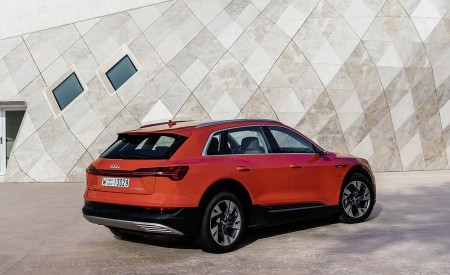 2019 Audi e-tron (Color: Catalunya Red) Rear Three-Quarter Wallpapers 450x275 (39)