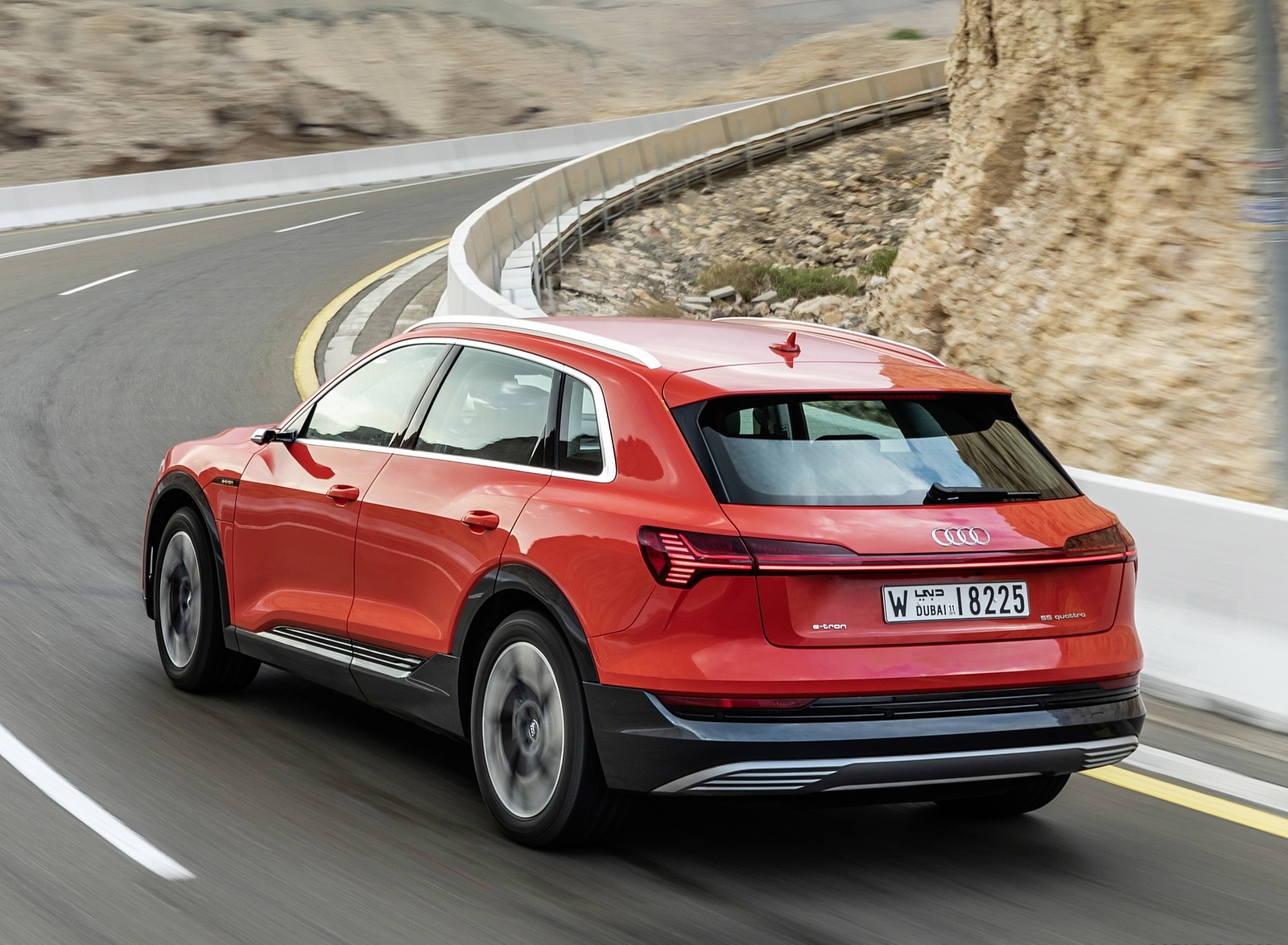 2019 Audi e-tron (Color: Catalunya Red) Rear Three-Quarter Wallpapers (11)