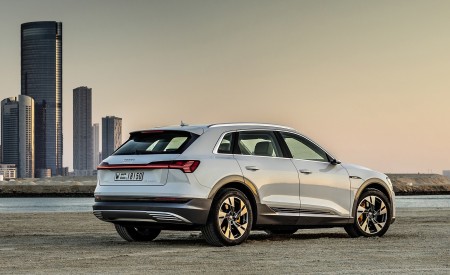 2019 Audi e-tron (Color: Glacier White) Rear Three-Quarter Wallpapers 450x275 (227)