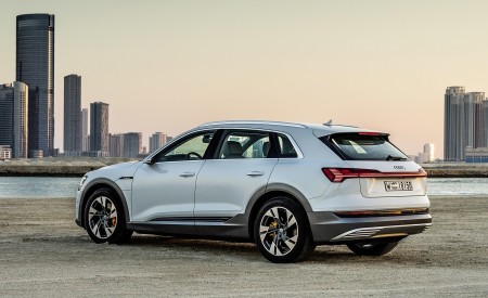 2019 Audi e-tron (Color: Glacier White) Rear Three-Quarter Wallpapers 450x275 (228)