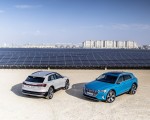 2019 Audi e-tron (Color: Siam Beige) and Audi e-tron (Color: Antigua Blue) Front Three-Quarter Wallpapers 150x120