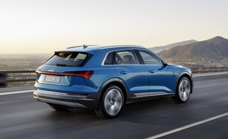 2019 Audi e-tron Electric SUV (Color: Antigua Blue) Rear Three-Quarter Wallpapers 450x275 (128)