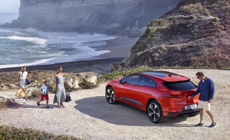 2019 Jaguar I-PACE (Color: Photon Red) Rear Three-Quarter Wallpapers 450x275 (91)
