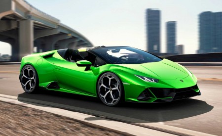 2019 Lamborghini Huracán EVO Spyder Front Three-Quarter Wallpapers 450x275 (5)
