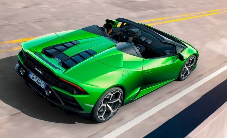 2019 Lamborghini Huracán EVO Spyder Rear Three-Quarter Wallpapers 450x275 (7)