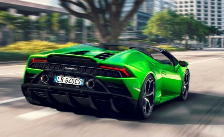 2019 Lamborghini Huracán EVO Spyder Rear Three-Quarter Wallpapers 450x275 (3)