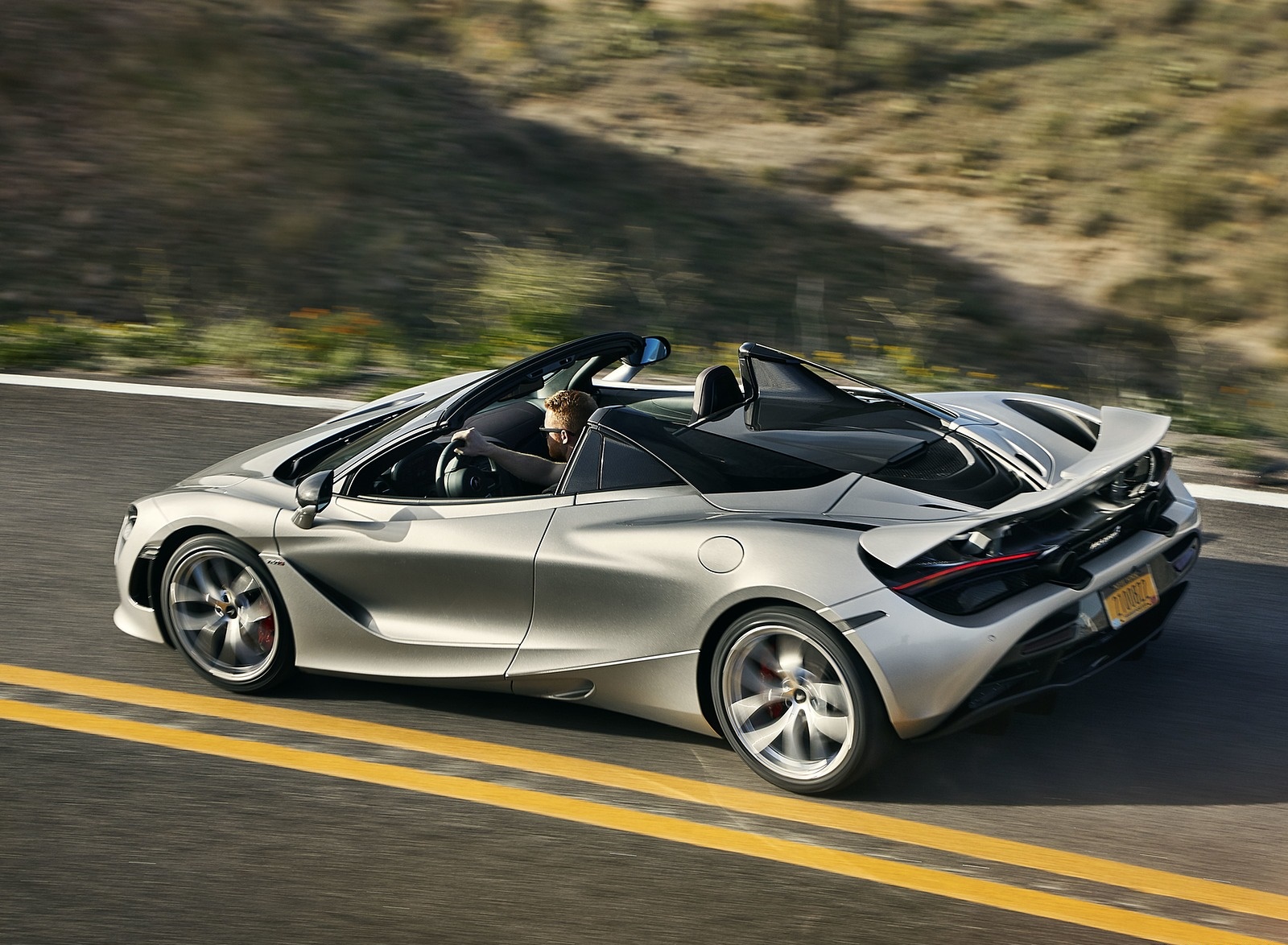 2019 McLaren 720S Spider (Color: Supernova Silver) Rear Three-Quarter Wallpapers #39 of 67