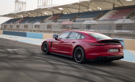 2019 Porsche Panamera GTS (Color: Carmine Red) Rear Three-Quarter Wallpapers 450x275 (61)