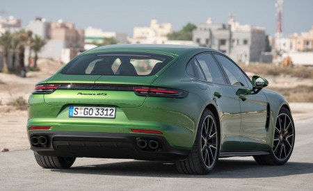 2019 Porsche Panamera GTS (Color: Mamba Green Metallic) Rear Three-Quarter Wallpapers 450x275 (15)