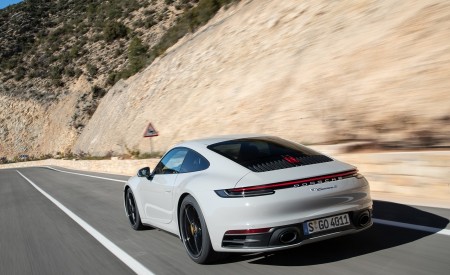 2020 Porsche 911 S (Color: Crayon) Rear Three-Quarter Wallpapers 450x275 (176)