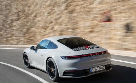 2020 Porsche 911 S (Color: Crayon) Rear Three-Quarter Wallpapers 450x275 (178)