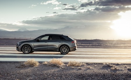 2019 Audi Q8 (Color: Daytona Grey) Side Wallpapers 450x275 (191)