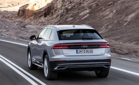 2019 Audi Q8 (Color: Floret Silver) Rear Three-Quarter Wallpapers 450x275 (224)