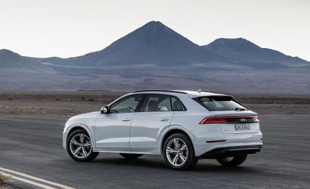 2019 Audi Q8 (Color: Glacier White) Rear Three-Quarter Wallpapers 450x275 (203)