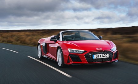 2019 Audi R8 V10 Spyder Performance quattro (UK-Spec) Front Three-Quarter Wallpapers 450x275 (3)