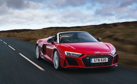 2019 Audi R8 V10 Spyder Performance quattro (UK-Spec) Front Three-Quarter Wallpapers 450x275 (14)