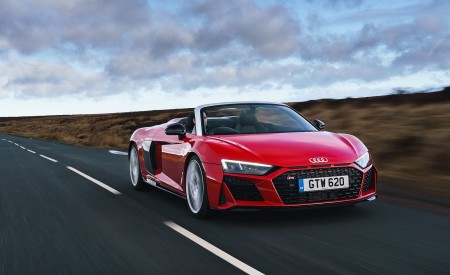 2019 Audi R8 V10 Spyder Performance quattro (UK-Spec) Front Three-Quarter Wallpapers 450x275 (4)