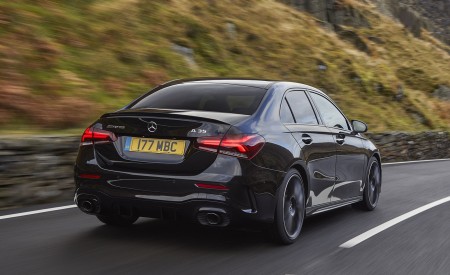 2020 Mercedes-AMG A 35 Sedan (UK-Spec) Rear Three-Quarter Wallpapers 450x275 (8)