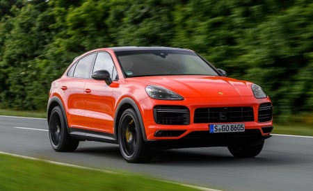 2020 Porsche Cayenne Turbo Coupe (Color: Lava Orange) Front Three-Quarter Wallpapers 450x275 (27)